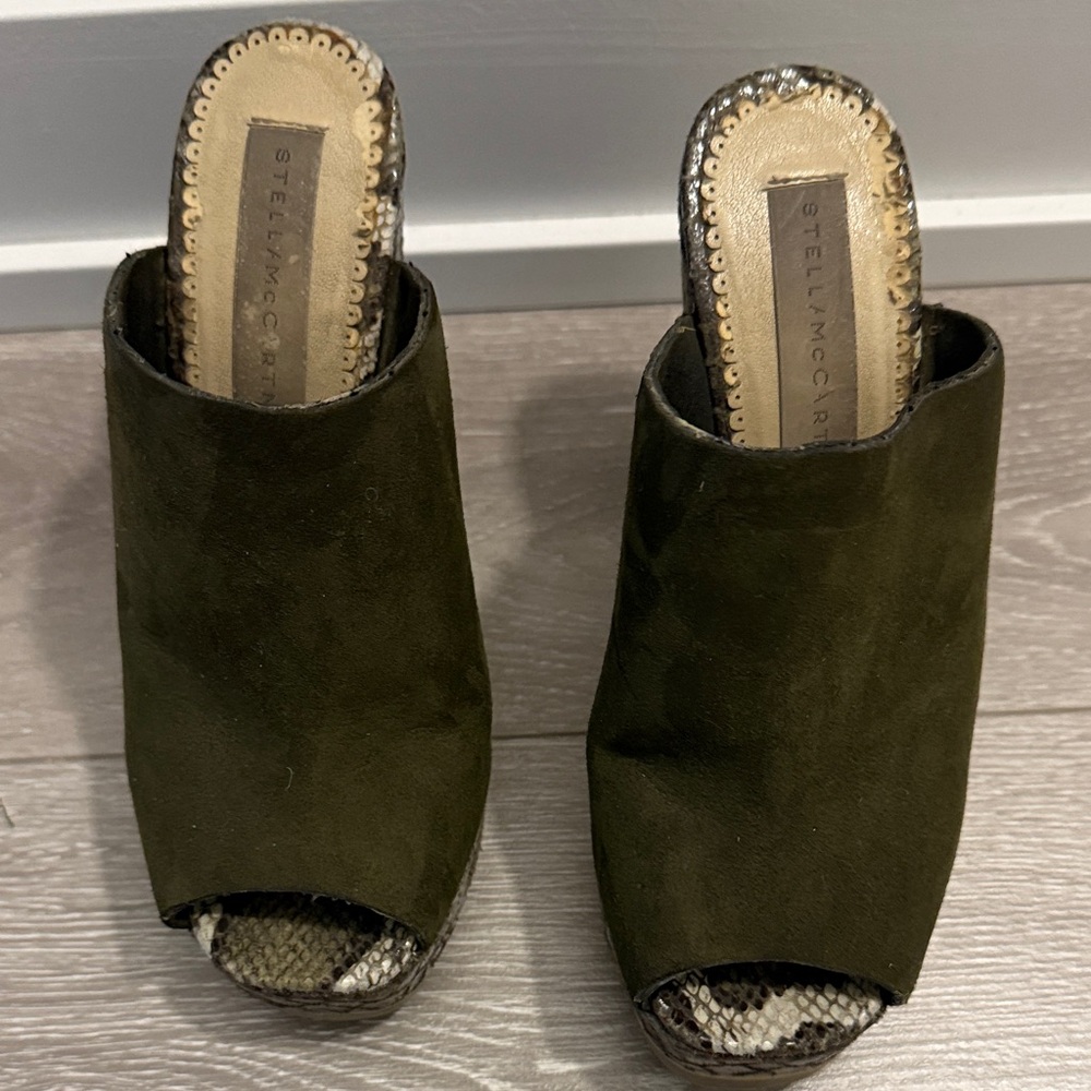 Stella McCartney Olive Green Heels